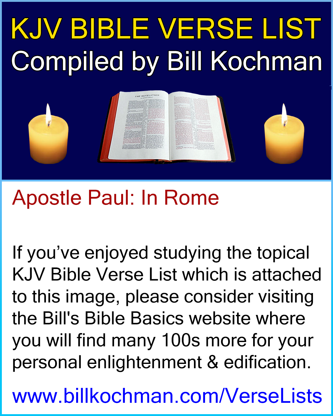 Apostle Paul: In Rome — KJV (King James Version) Bible Verse List