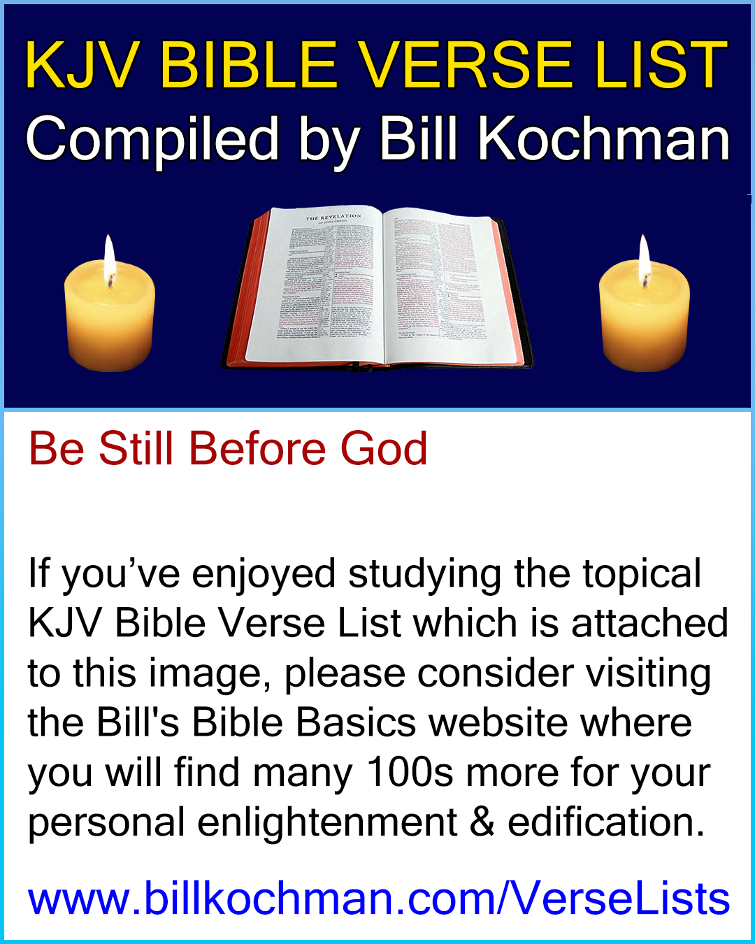 BE STILL BEFORE GOD — KJV (King James Version) Bible Verse List