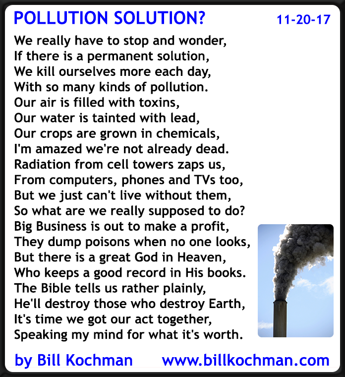 Pollution Solution A Poem By Bill