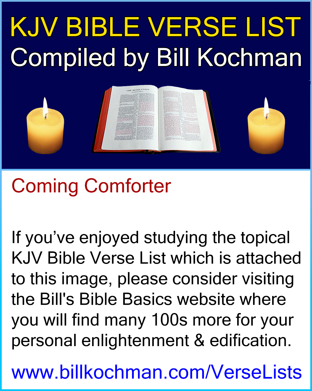 COMING COMFORTER — KJV (King James Version) Bible Verse List Bill's