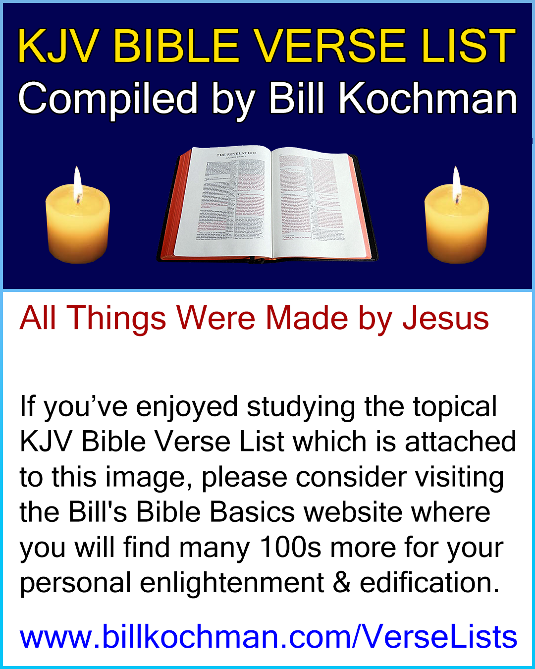ALL THINGS WERE MADE BY JESUS — KJV (King James Version) Bible Verse List