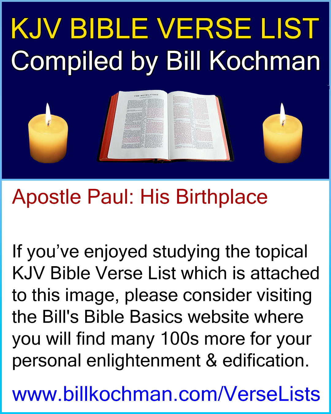 Apostle Paul: His Birthplace — KJV (King James Version) Bible Verse List