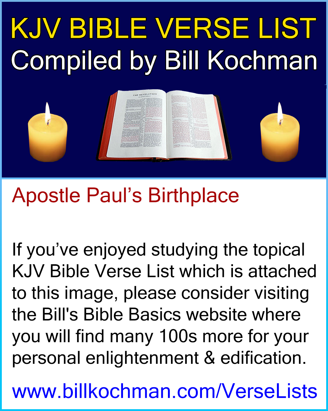 APOSTLE PAUL’S BIRTHPLACE — KJV (King James Version) Bible Verse List