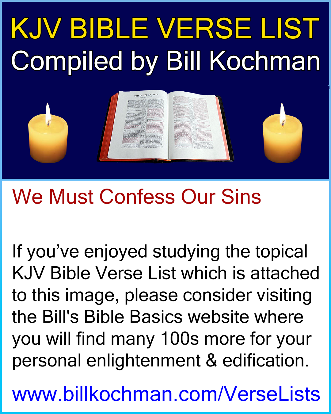WE MUST CONFESS OUR SINS — KJV (King James Version) Bible Verse List