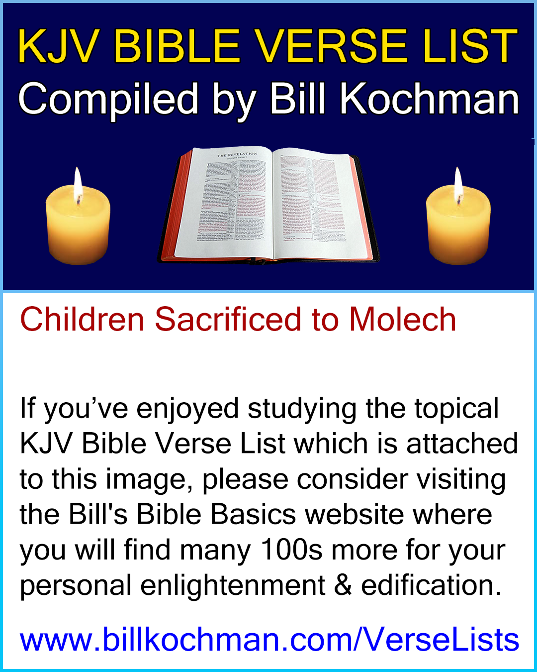 CHILDREN SACRIFICED TO MOLECH — KJV (King James Version) Bible Verse List