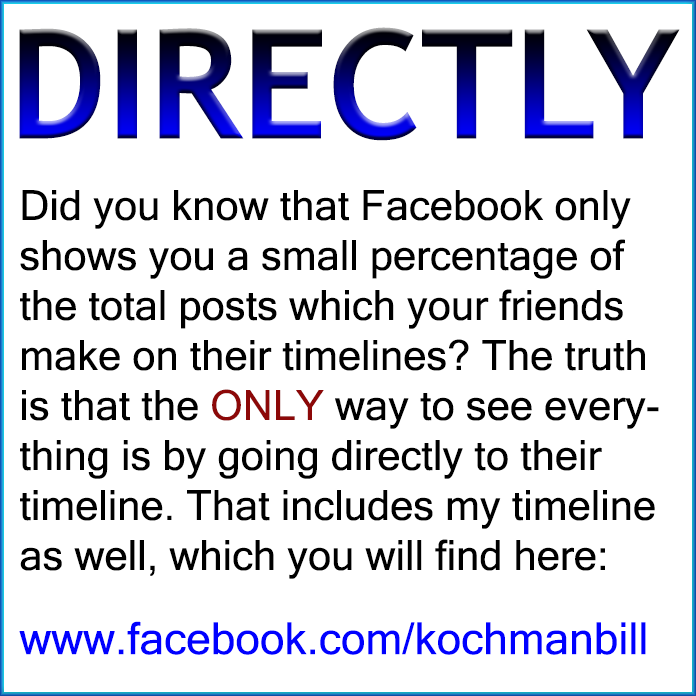 Facebook — Please Visit us DIRECTLY!