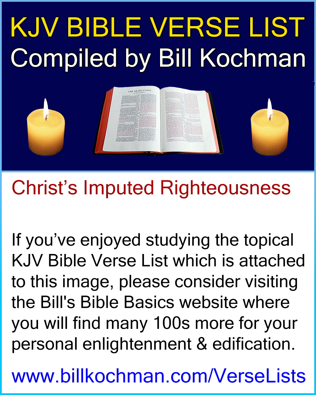 CHRIST’S IMPUTED RIGHTEOUSNESS — KJV (King James Version) Bible Verse List