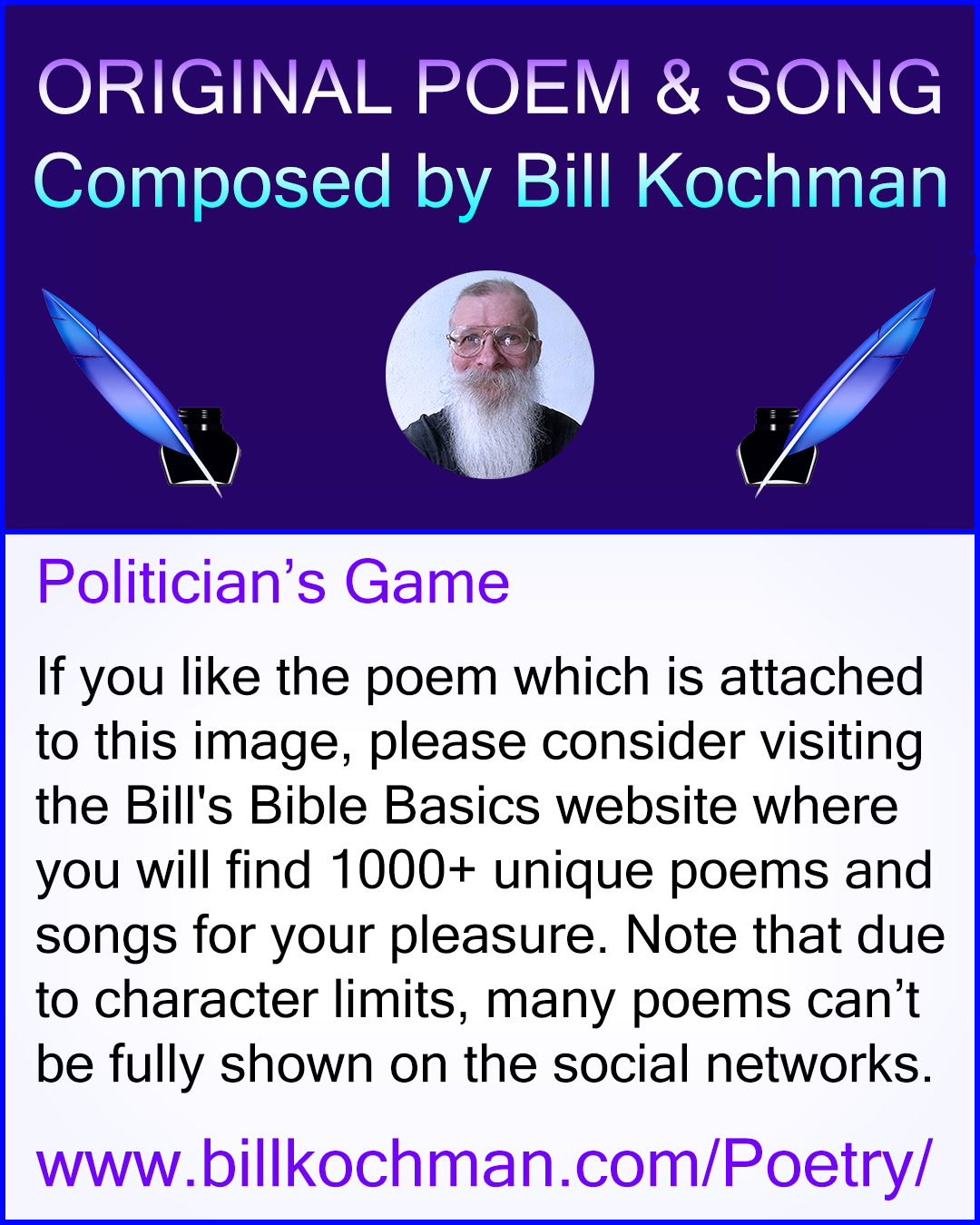 POLITICIAN’S GAME — a poem and song by BBB