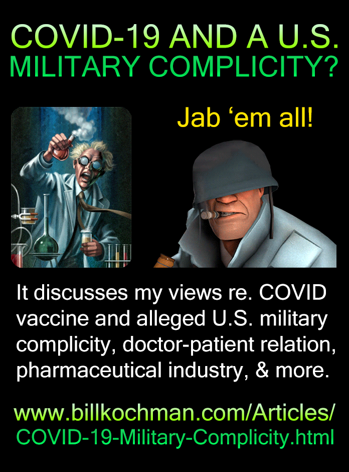 COVID-19 AND U.S. MILITARY COMPLICITY? — a Bill’s Bible Basics article