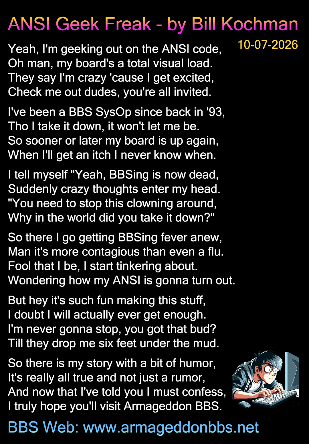 ANSI GEEK FREAK — A BBS SysOp’s Addiction
