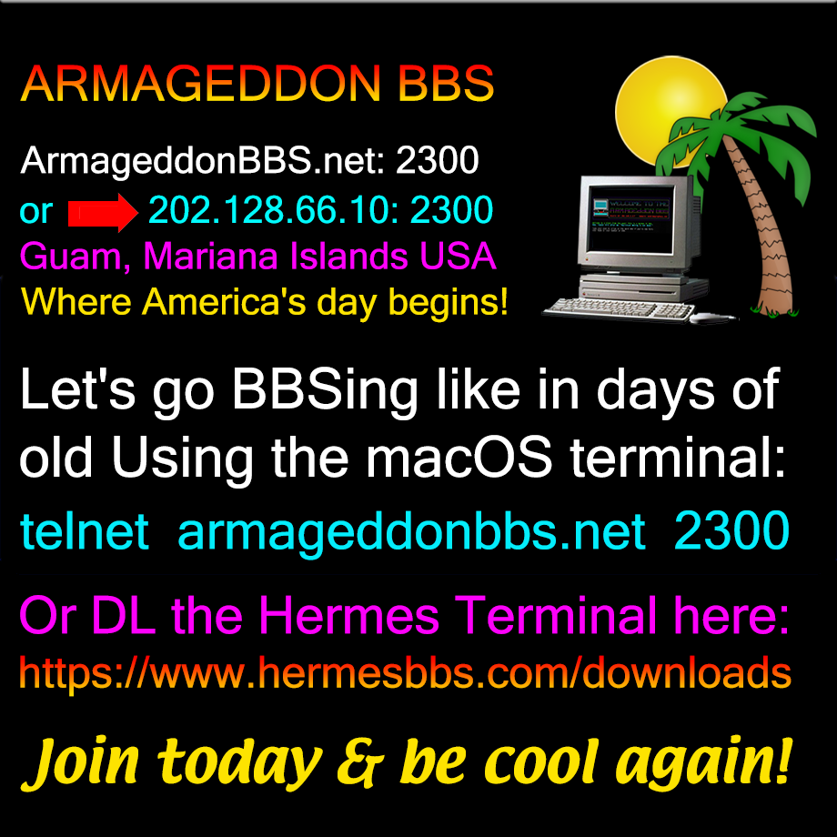 Let’s Go BBSing at Armageddon BBS!